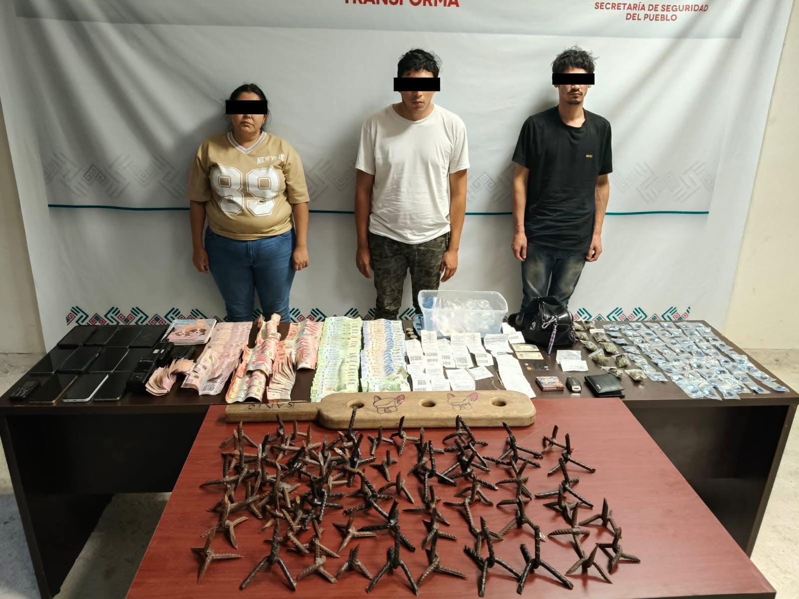 En Tuxtla, la FRIP y AIIM detienen a tres personas por el delito contra la salud y robo vehicular