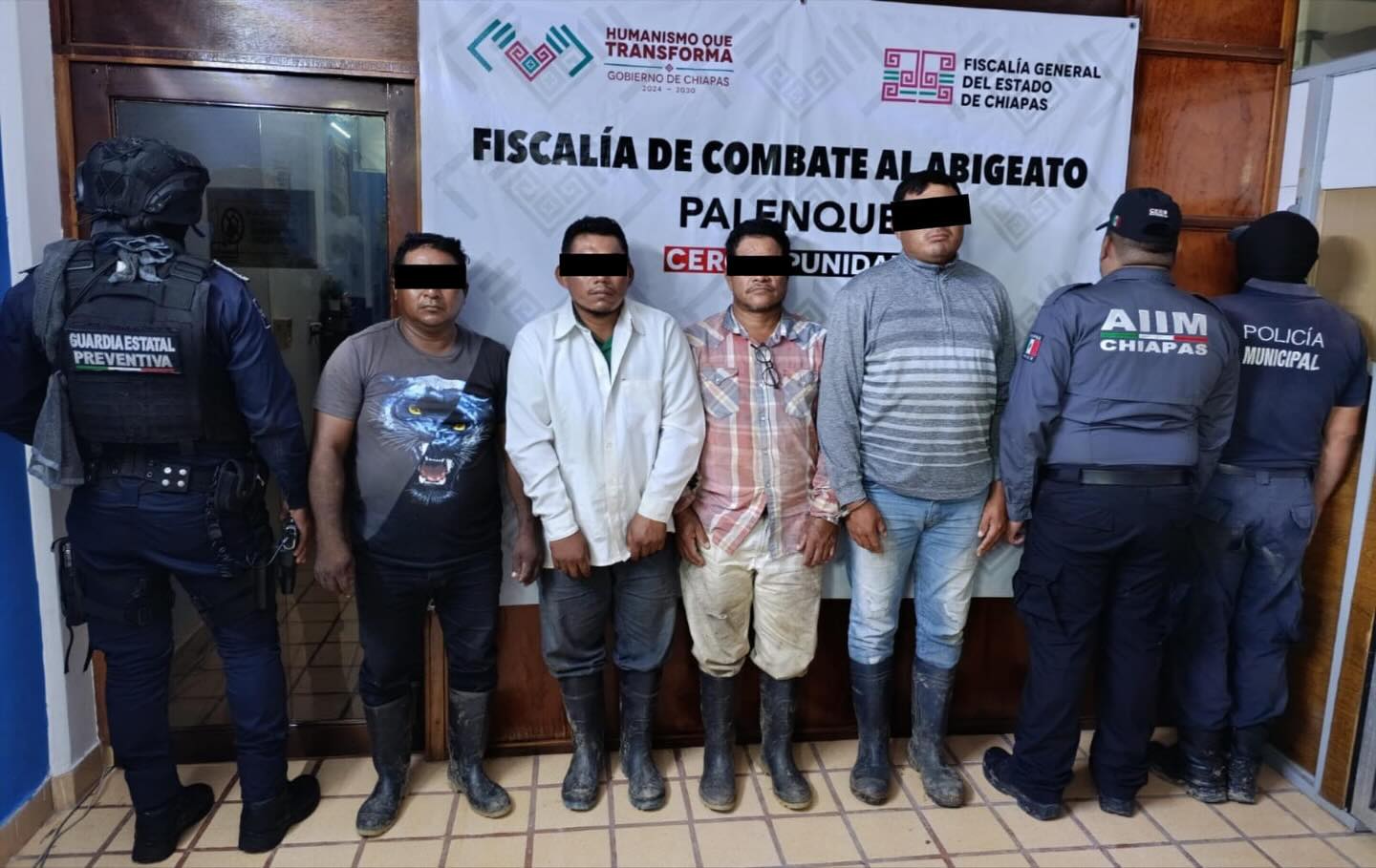 SSP detiene en flagrante delito de abigeato a cuatro personas