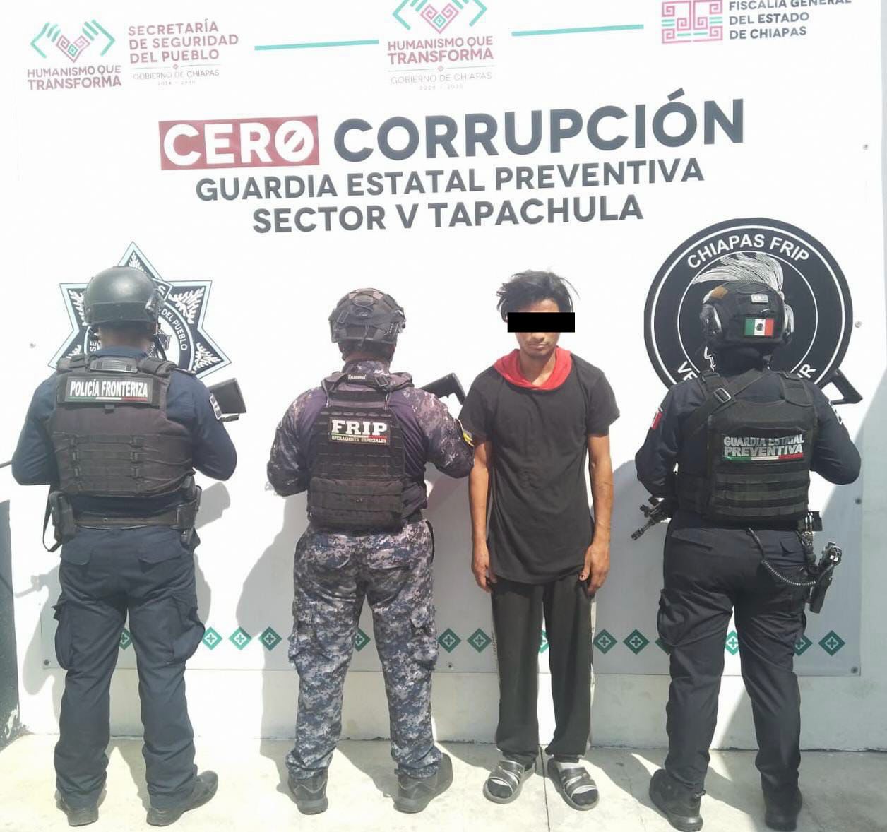 Detiene SSP a persona por daños en propiedad privada en Tapachula