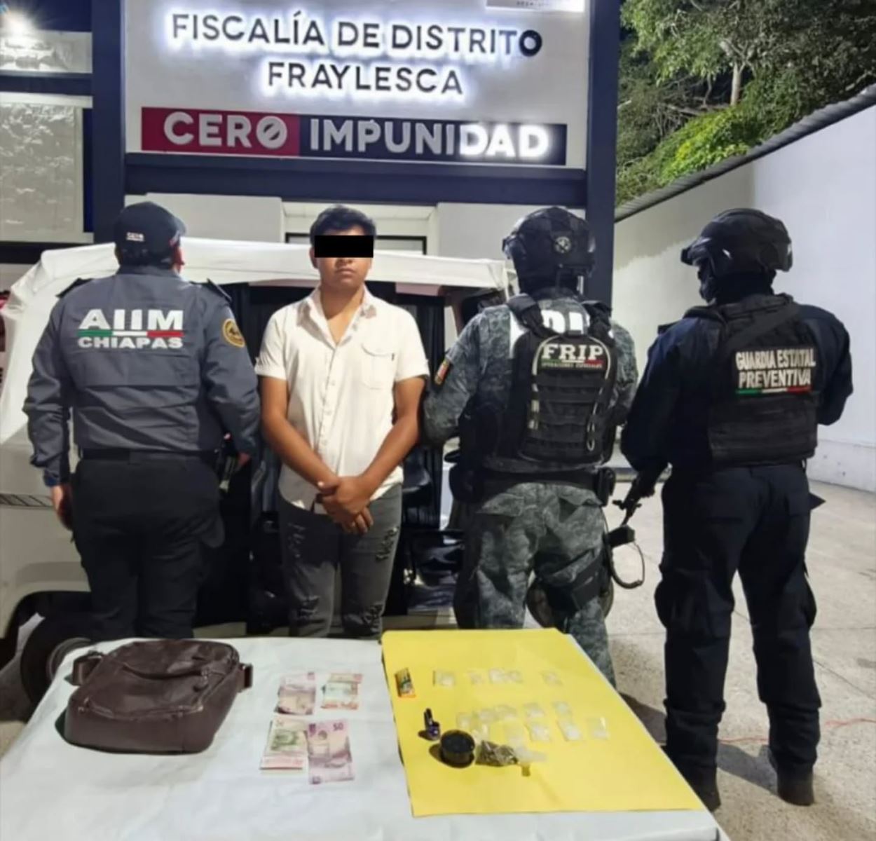 SSP detiene a masculino con presuntos narcóticos en Villaflores