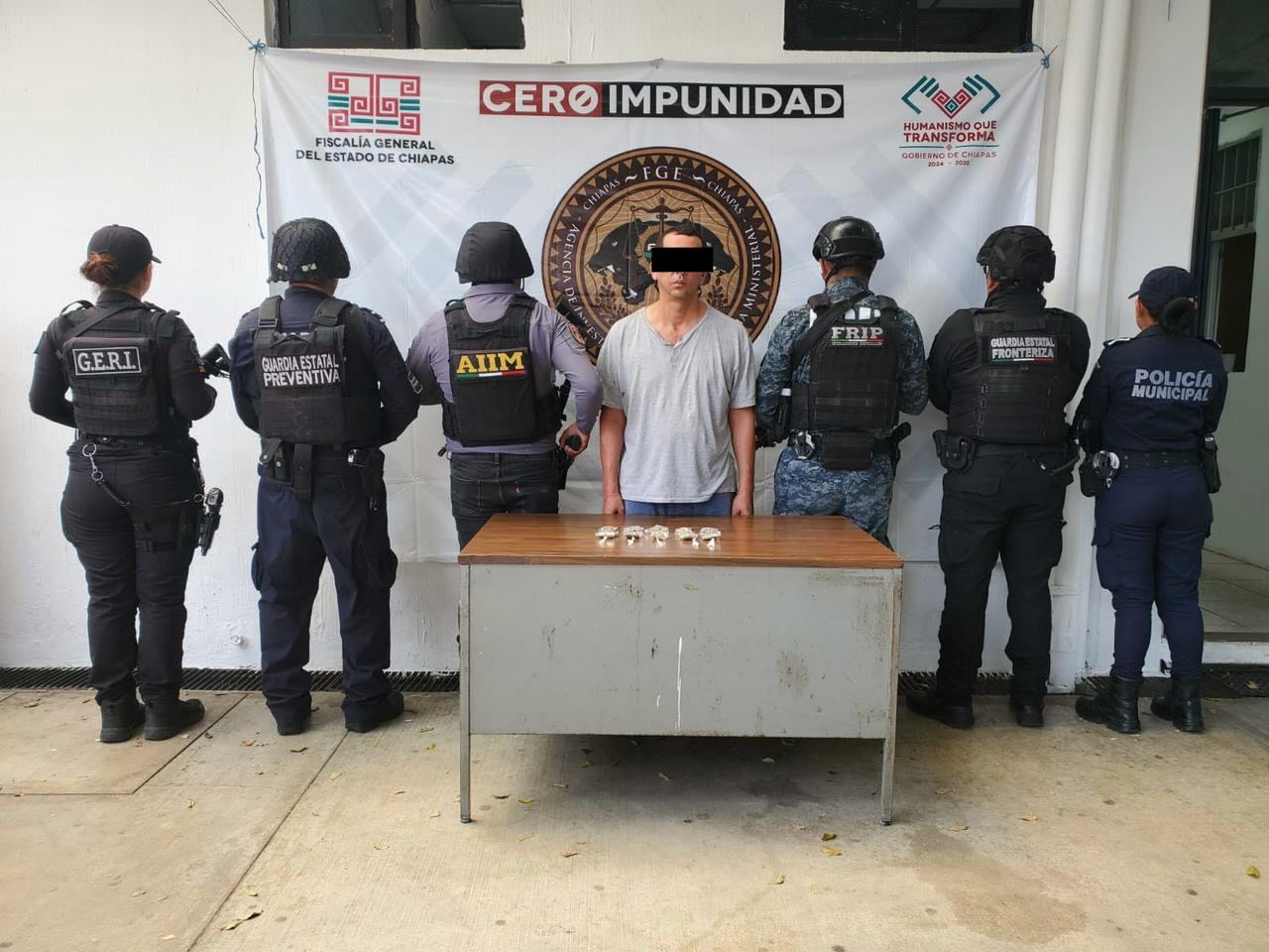 Detiene SSP y FGE a una persona por posesión de narcóticos en Tapachula