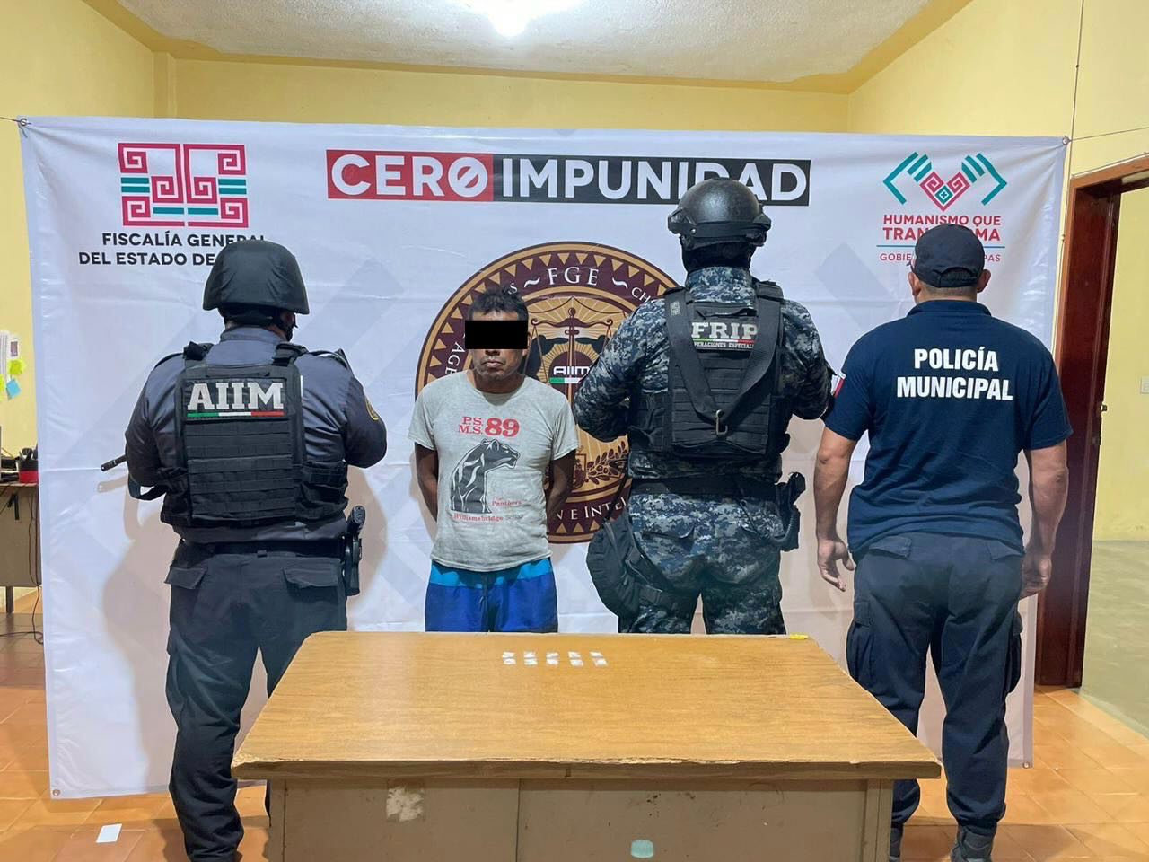 Detiene SSP y FGE a una persona por posesión de narcóticos en Huixtla
