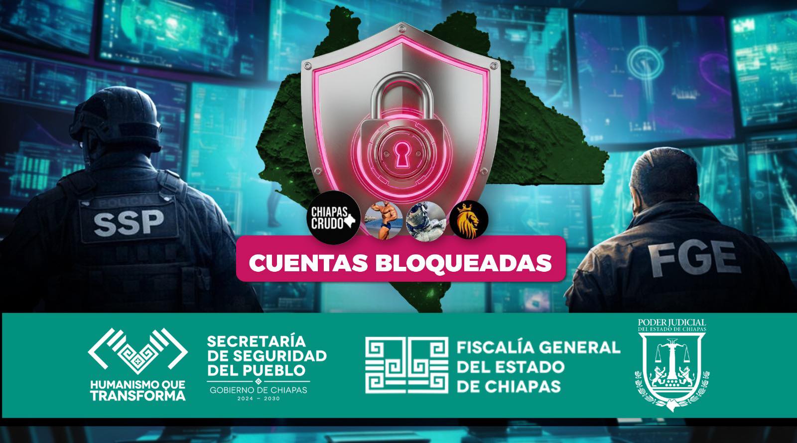 GOLPE AL CRIMEN DIGITAL: SSP, FGE Y PODER JUDICIAL ACTÚAN CONTRA CUENTAS DIGITALES POR POSIBLES VÍNCULOS 