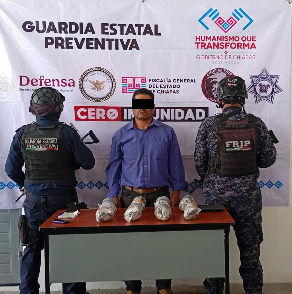 SPP detiene a una persona como presunto responsable del delito contra la salud en San Cristóbal de Las Casas