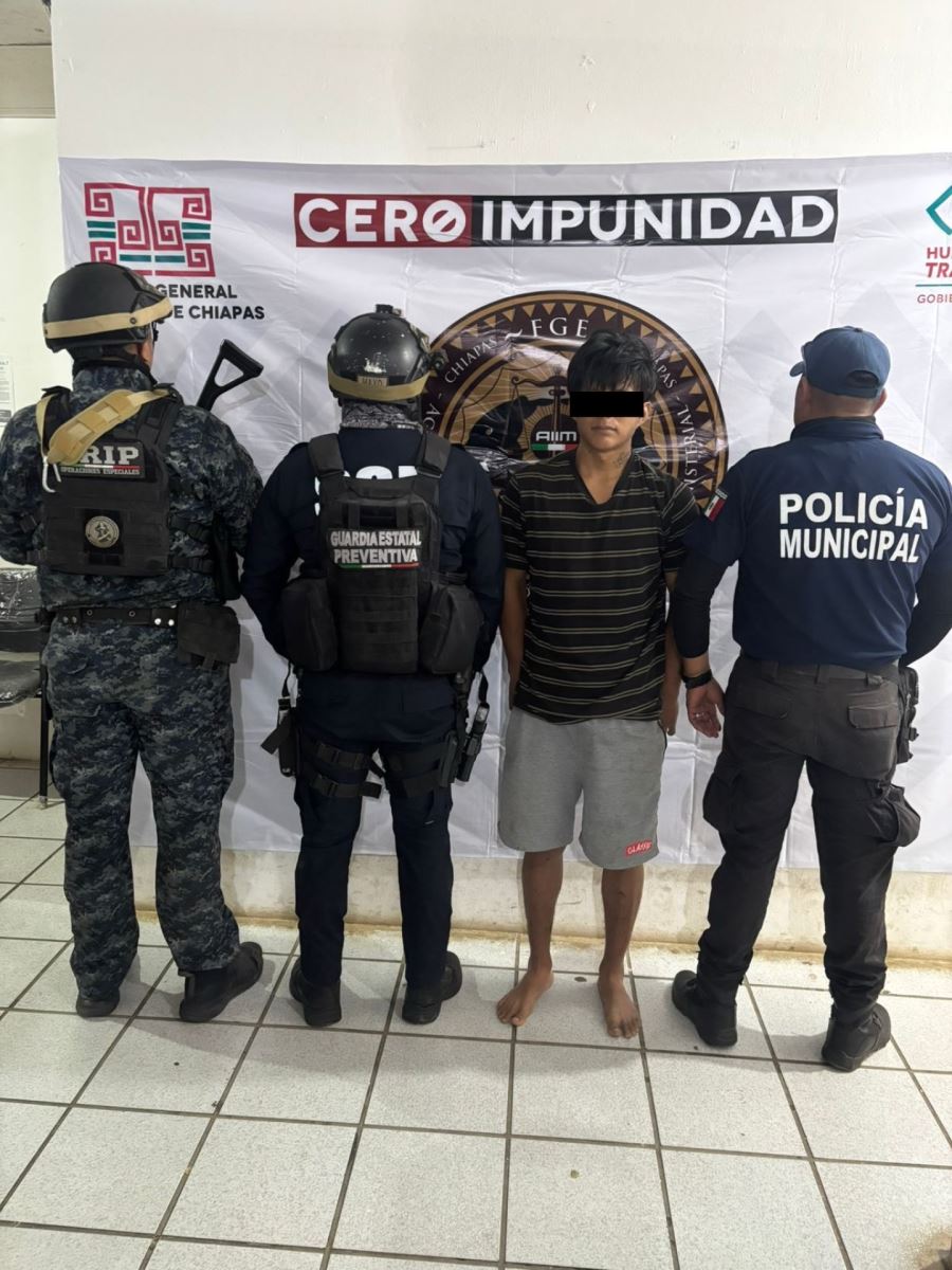 Detiene Fuerza Interinstitucional a masculino por amenazar con arma de fuego a sus familiares en Tumbalá
