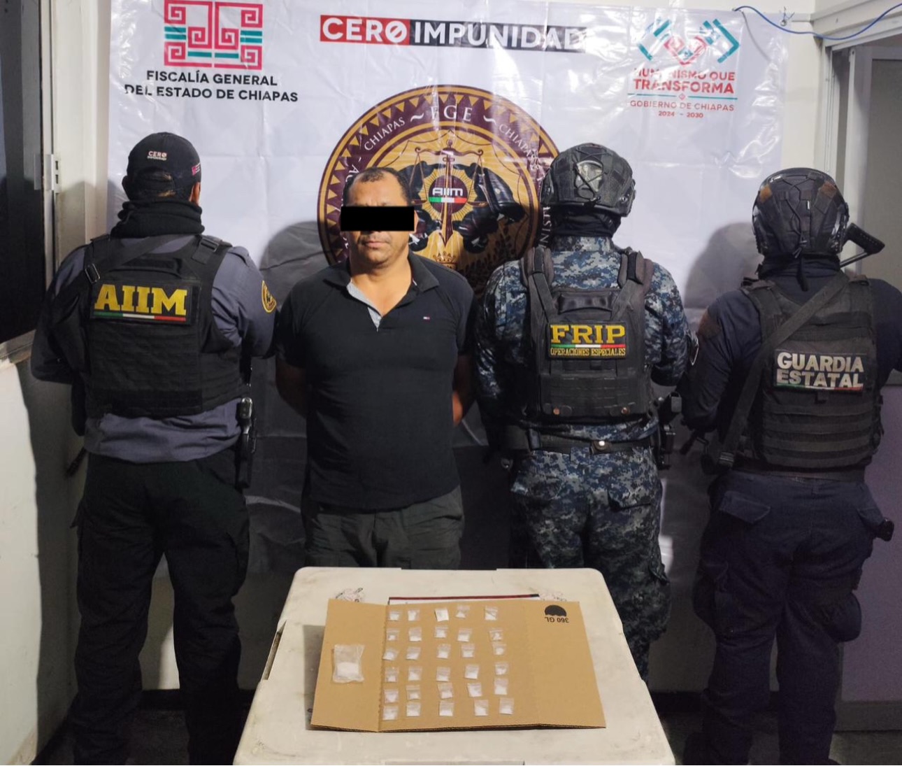Detiene Fuerza Interinstitucional a masculino por posesión de presuntos narcóticos en Ocozocoautla de Espinosa