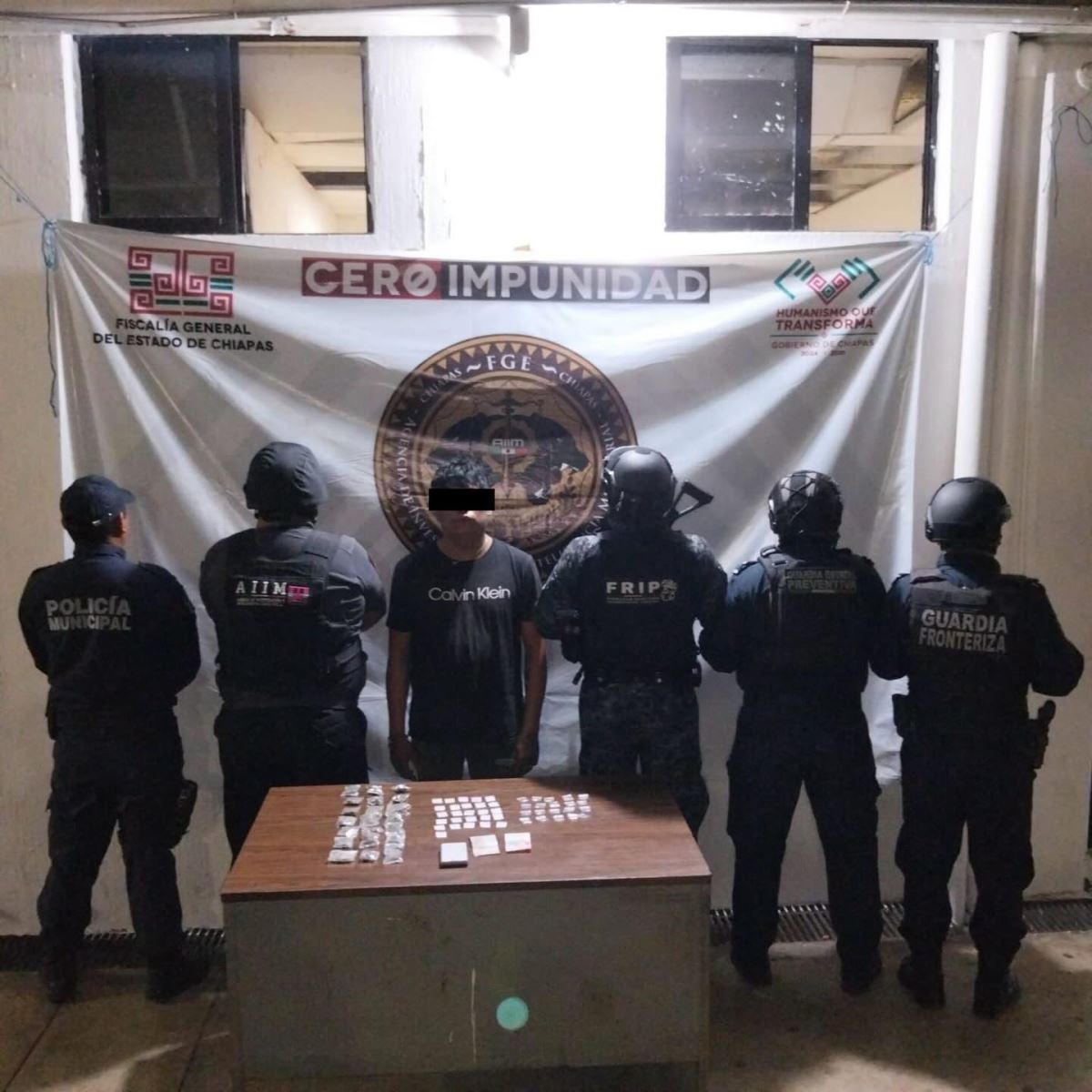 Detiene SSP y FGE a una persona por posesión de narcóticos en Tapachula