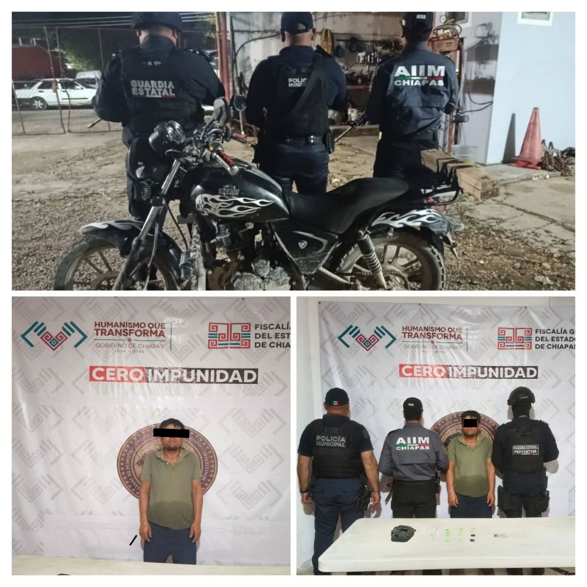 SSP y FGE detienen a una persona del sexo masculino por el probable delito contra la salud en Palenque