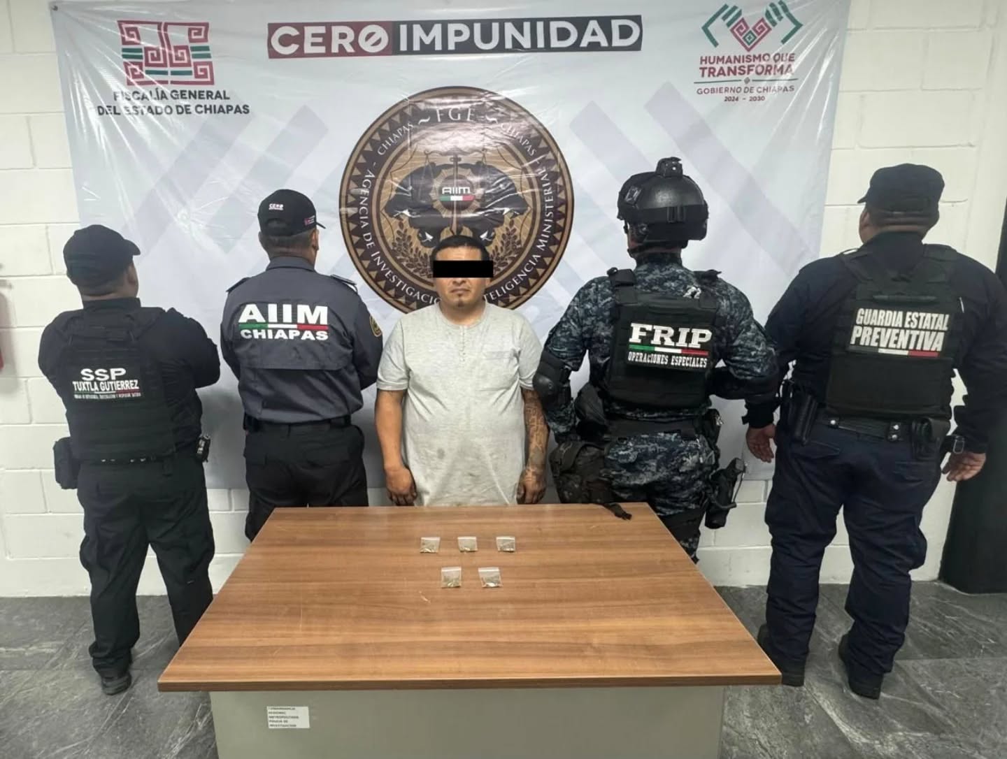 Detiene SSP y FGE a persona por delitos contra la salud en Tuxtla Gutiérrez