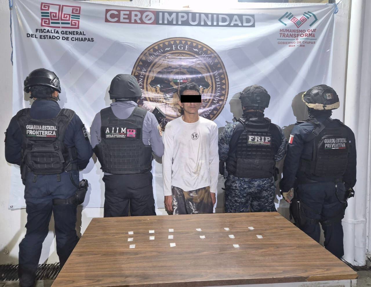 Detiene SSP y FGE a persona por posesión de narcóticos en Tapachula