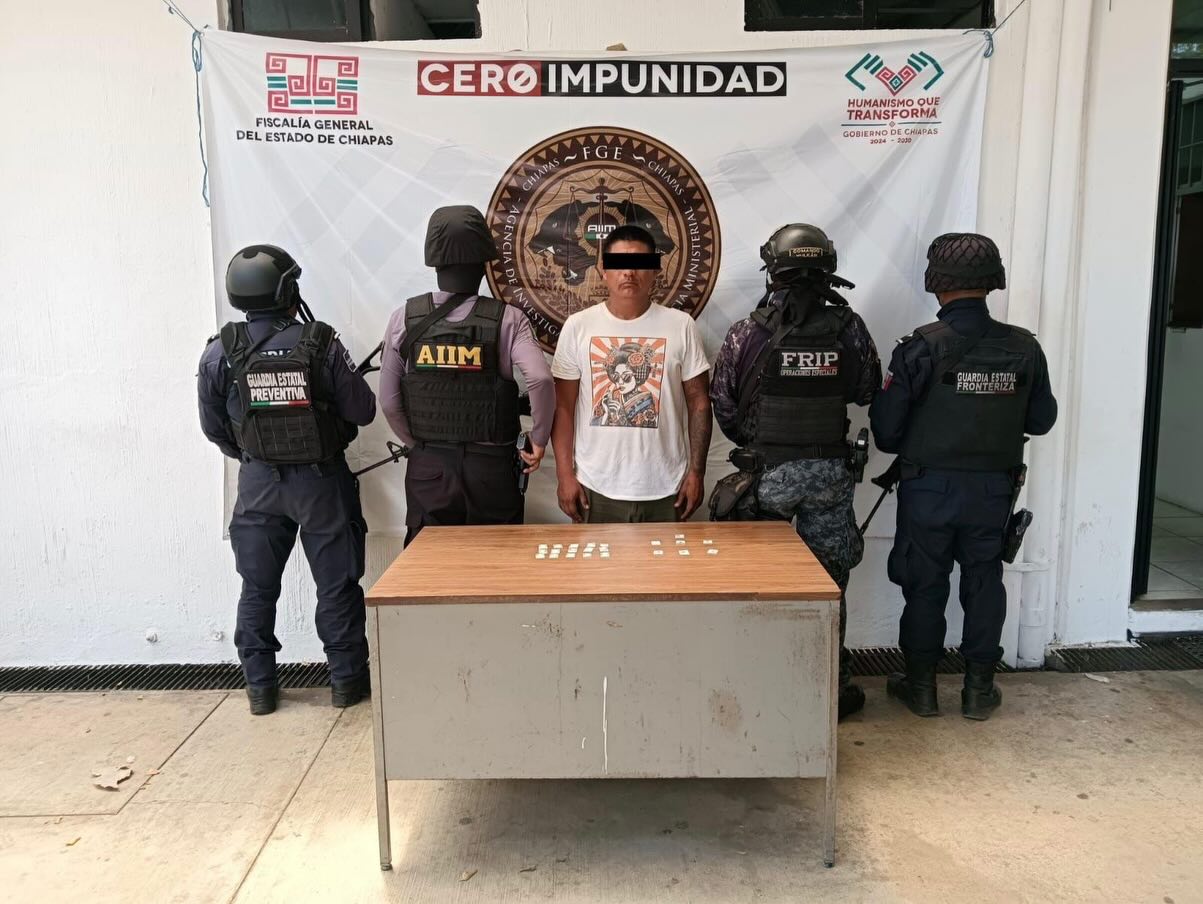 SSP detiene a presunto responsable en posesión de narcóticos en Tapachula