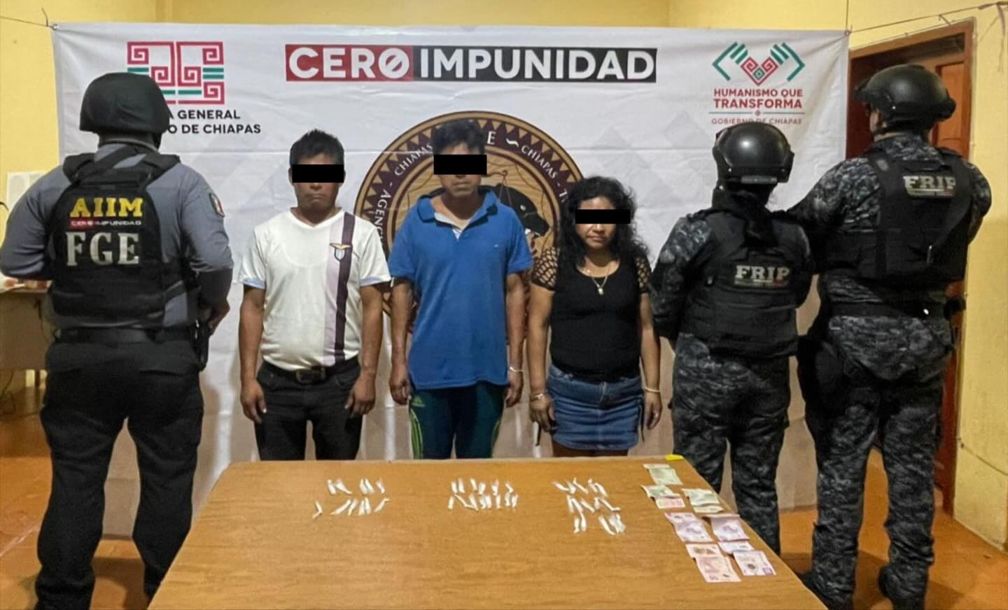FRIP y AIIM detienen a tres personas con presuntas dosis de cristal
