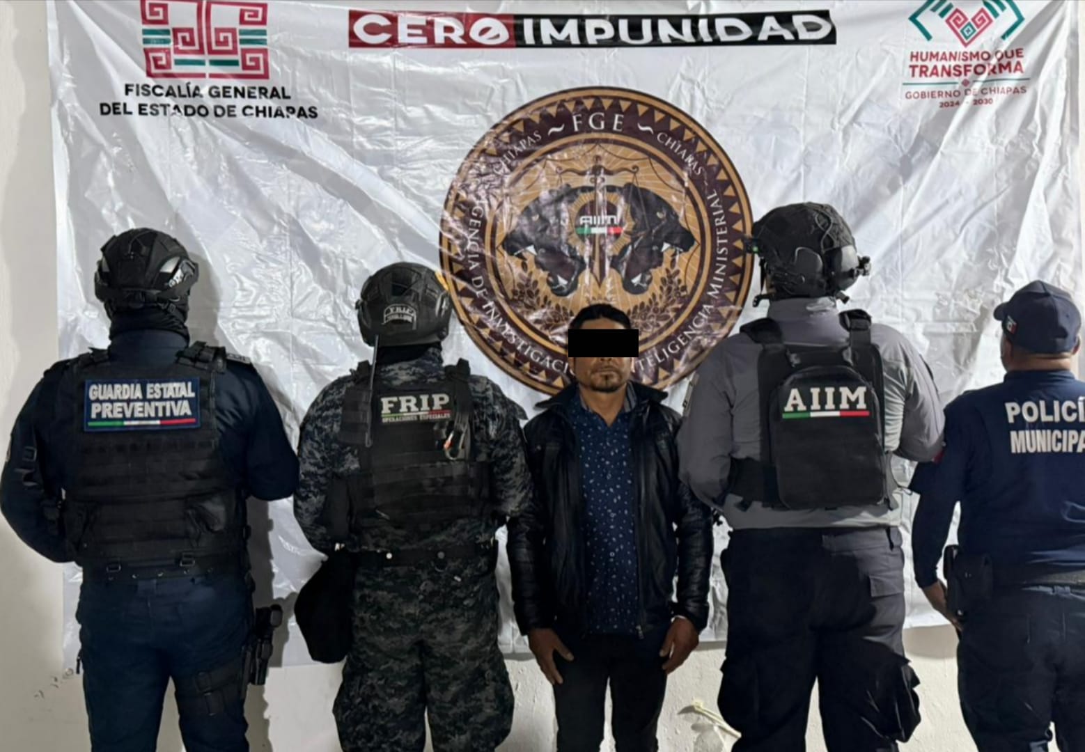 SSP, FGE y PM aprehenden a presunto responsable de homicidio calificado