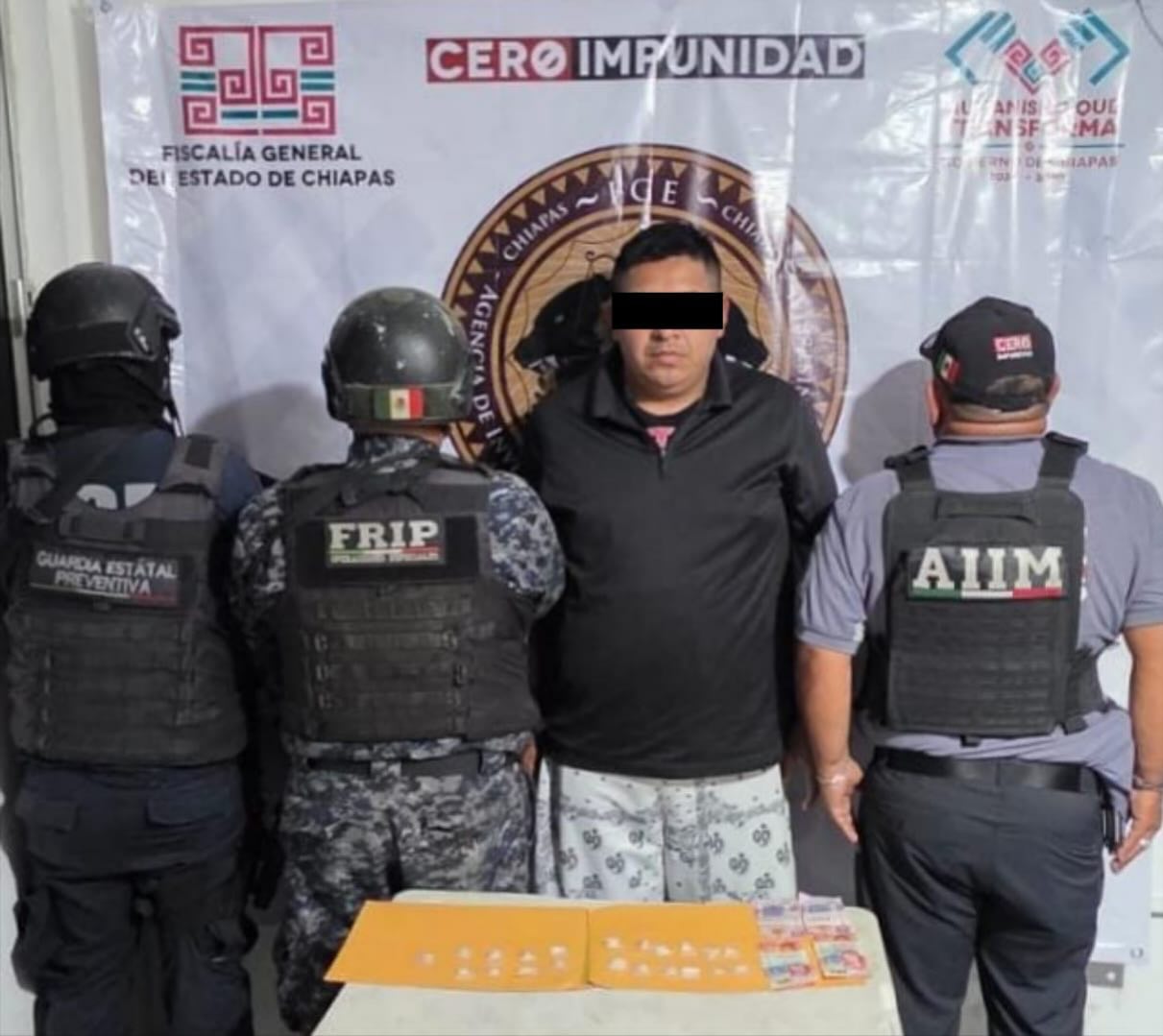 SSP y FGE detienen a presunto narcomenudista en Ocozocoautla