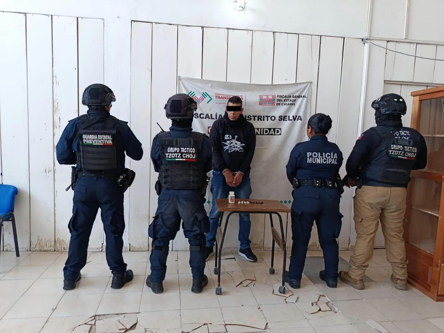 SSP asegura a una persona por delitos contra la salud en Ocosingo