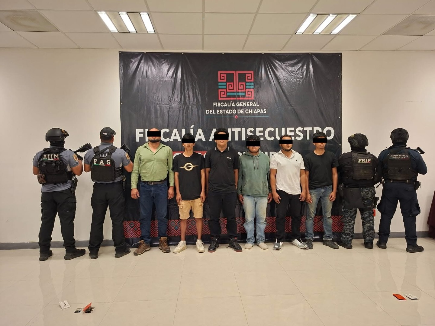 En coordinación, SSP, Fiscalías de Chiapas y Tabasco detienen a seis presuntos implicados en el delito de secuestro