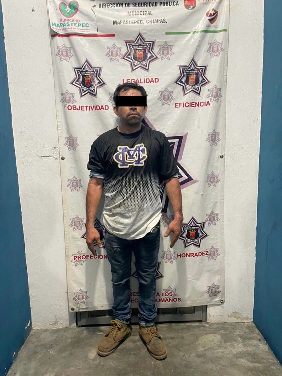 En coordinación, SSP y FGE detienen a una persona y aseguran un arma de fuego en Mapastepec