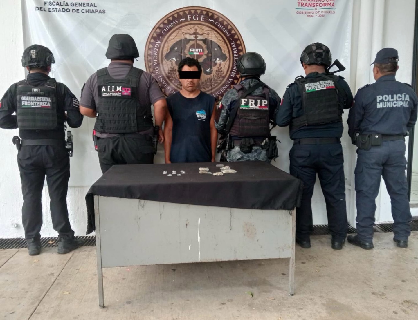 Detiene SSP y FGE a masculino por delitos contra la salud en Tapachula