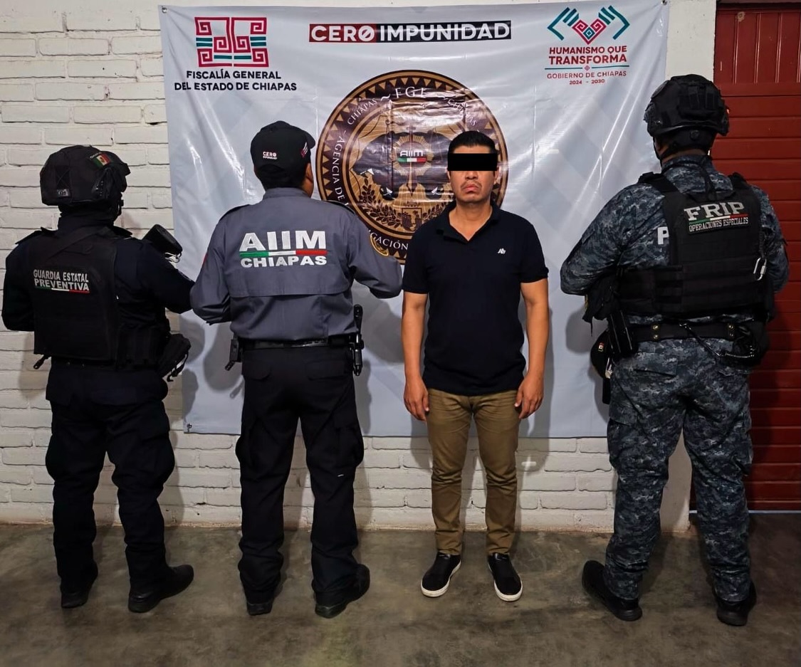 FRIP y FGE detienen a masculino por el delito de robo de vehículo en su modalidad de traslado en Jiquipilas