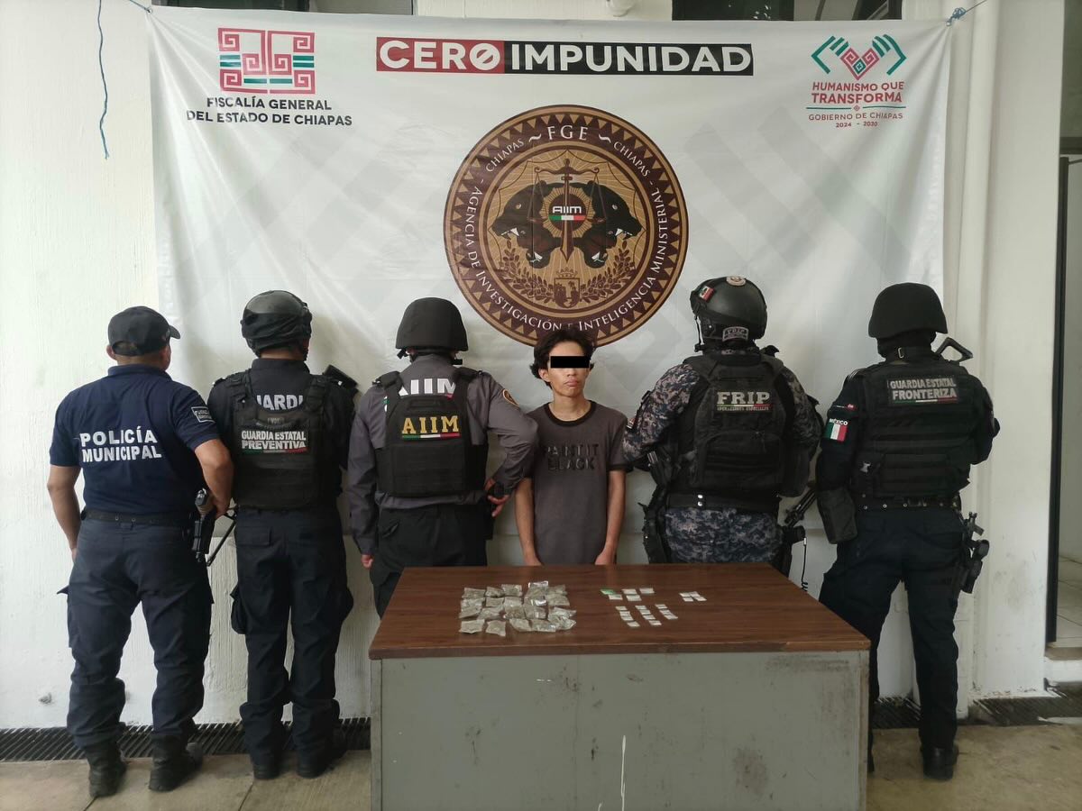 En operativo interinstitucional detienen a persona por delitos contra la salud en Tapachula