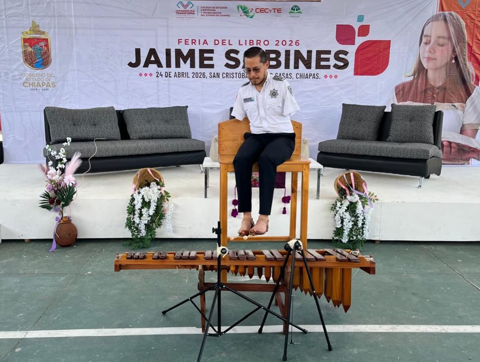 SSP participa en Feria del Libro 2026 “Juan Sabines”, con Marimba Podolaria