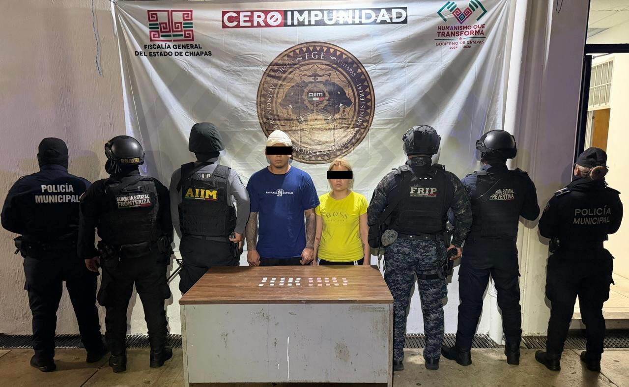 Logran SSP y FGE la detención dos personas por delitos contra la salud en Tapachula