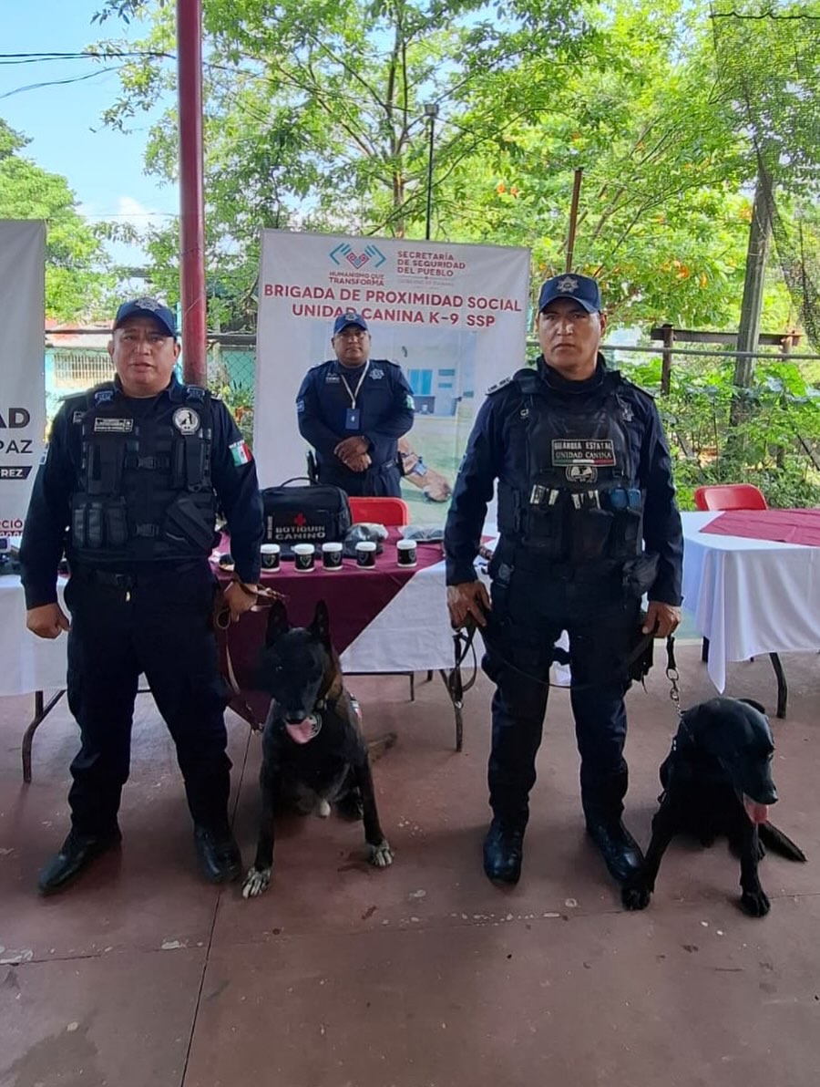 Participa Unidad Canina K-9 en la “Jornada por la Paz” en Mezcalapa