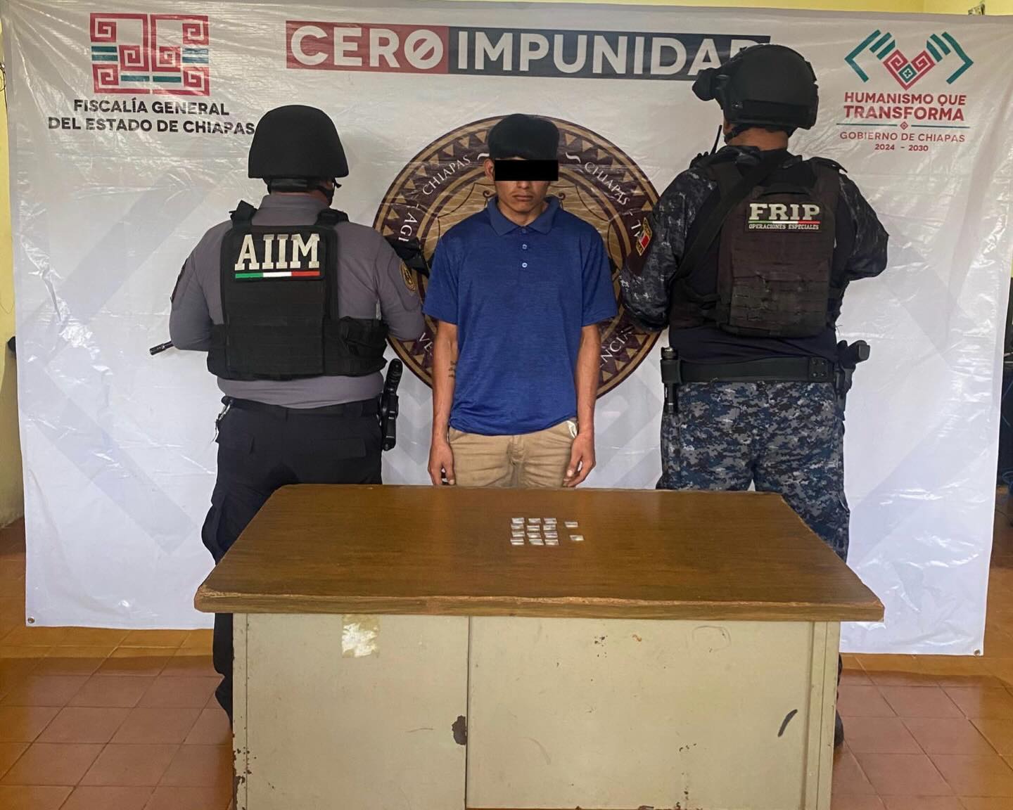 Detiene SSP y FGE a masculino por posesión de narcóticos en Tuzantán