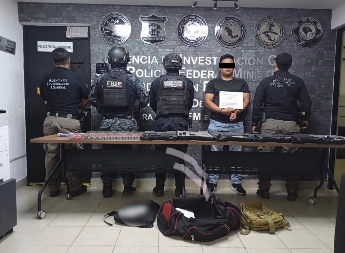 Detiene FRIP y FGR a masculino por delito de violación a la Ley Federal de Armas de Fuego y Explosivos 