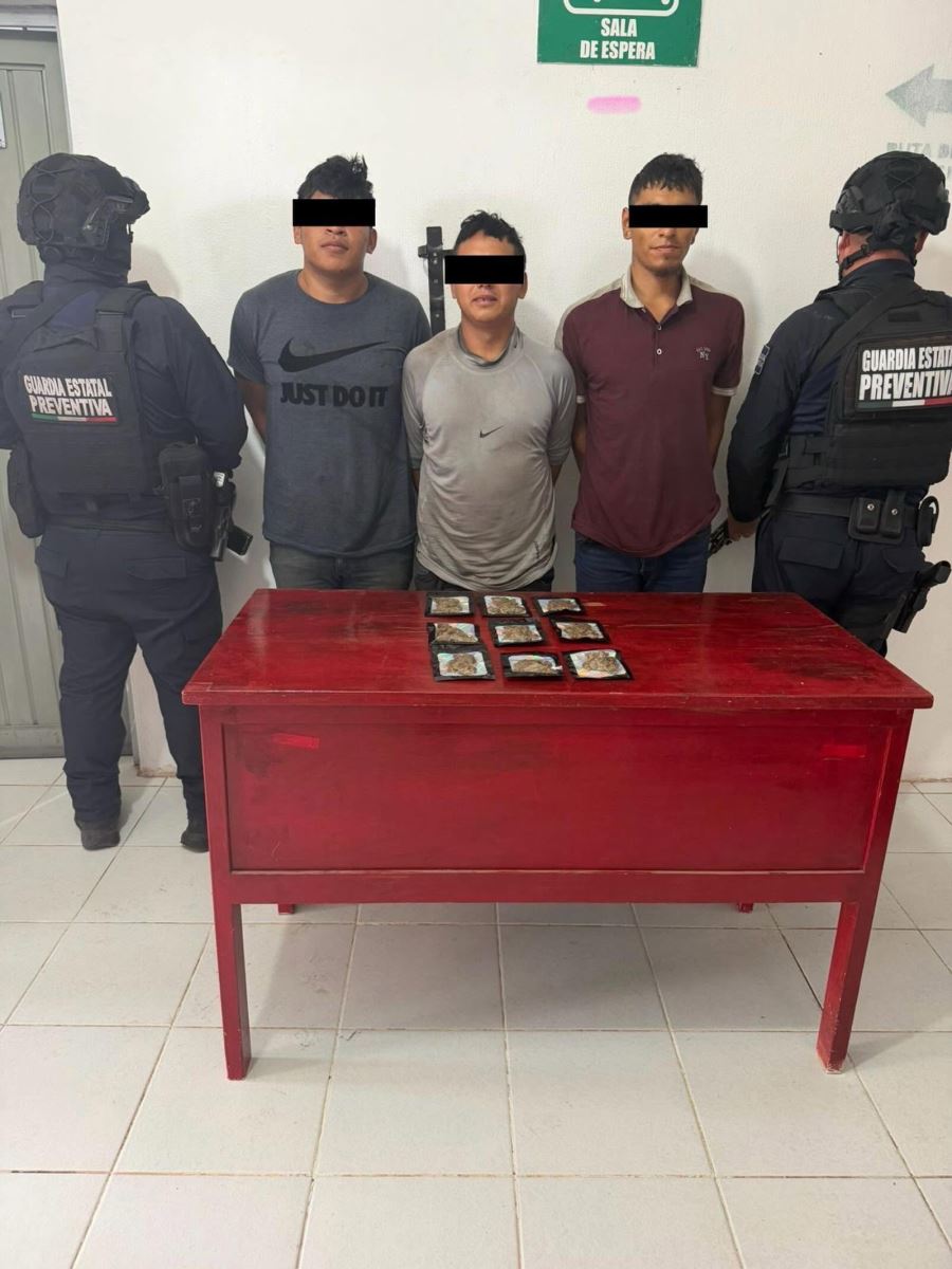SSP detiene a tres personas por posesión de narcóticos en Cintalapa