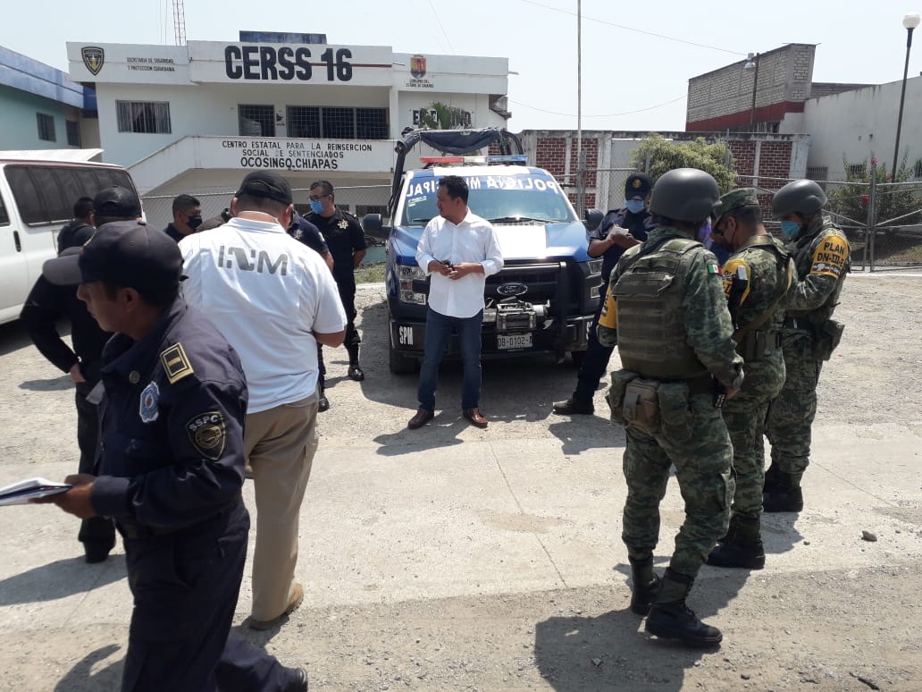 Refuerza SSyPC vigilancia en el exterior del CERSS número 16 de Ocosingo
