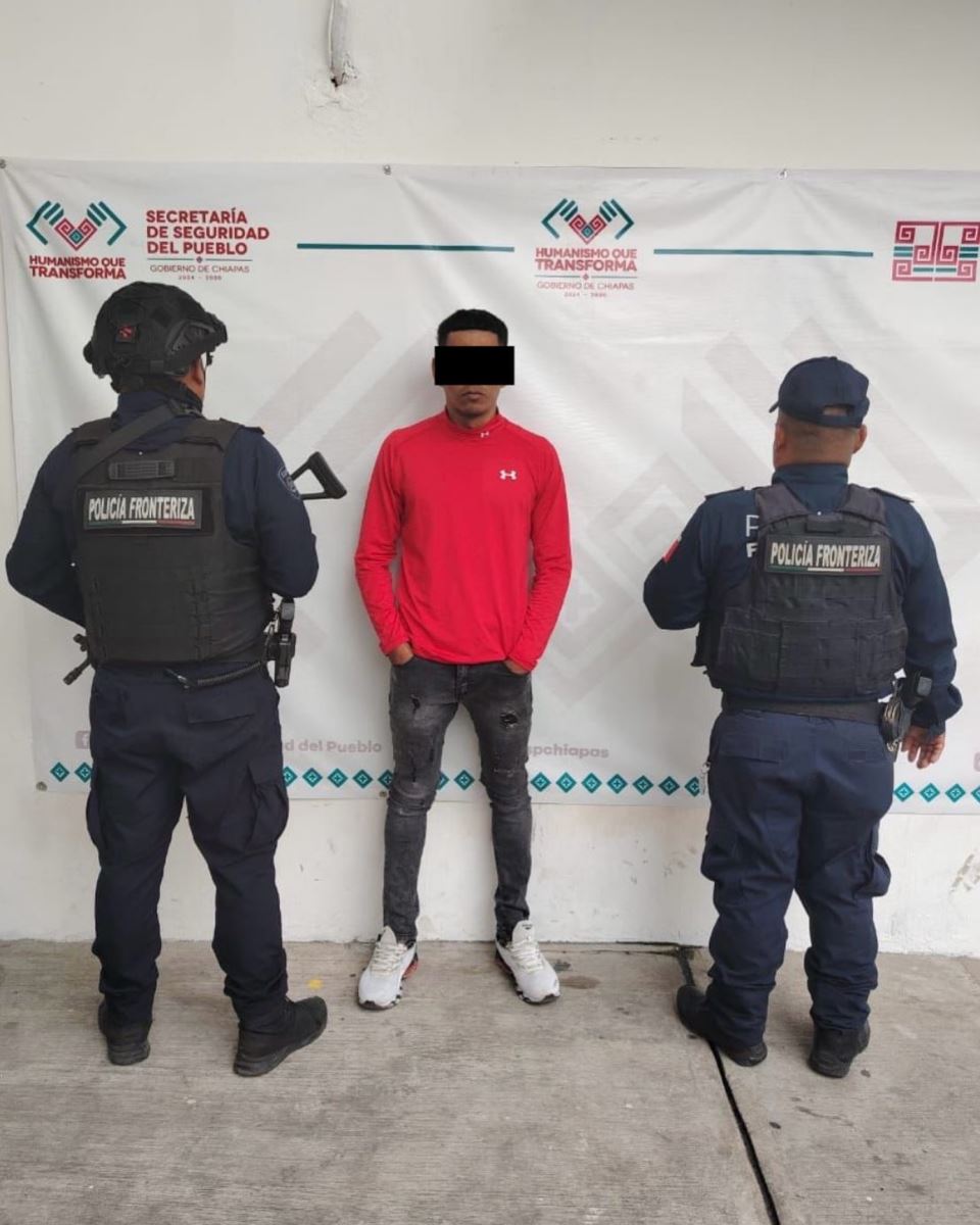 SSP y FGE detienen a colombiano en posesión de presuntos narcóticos en Tapachula.