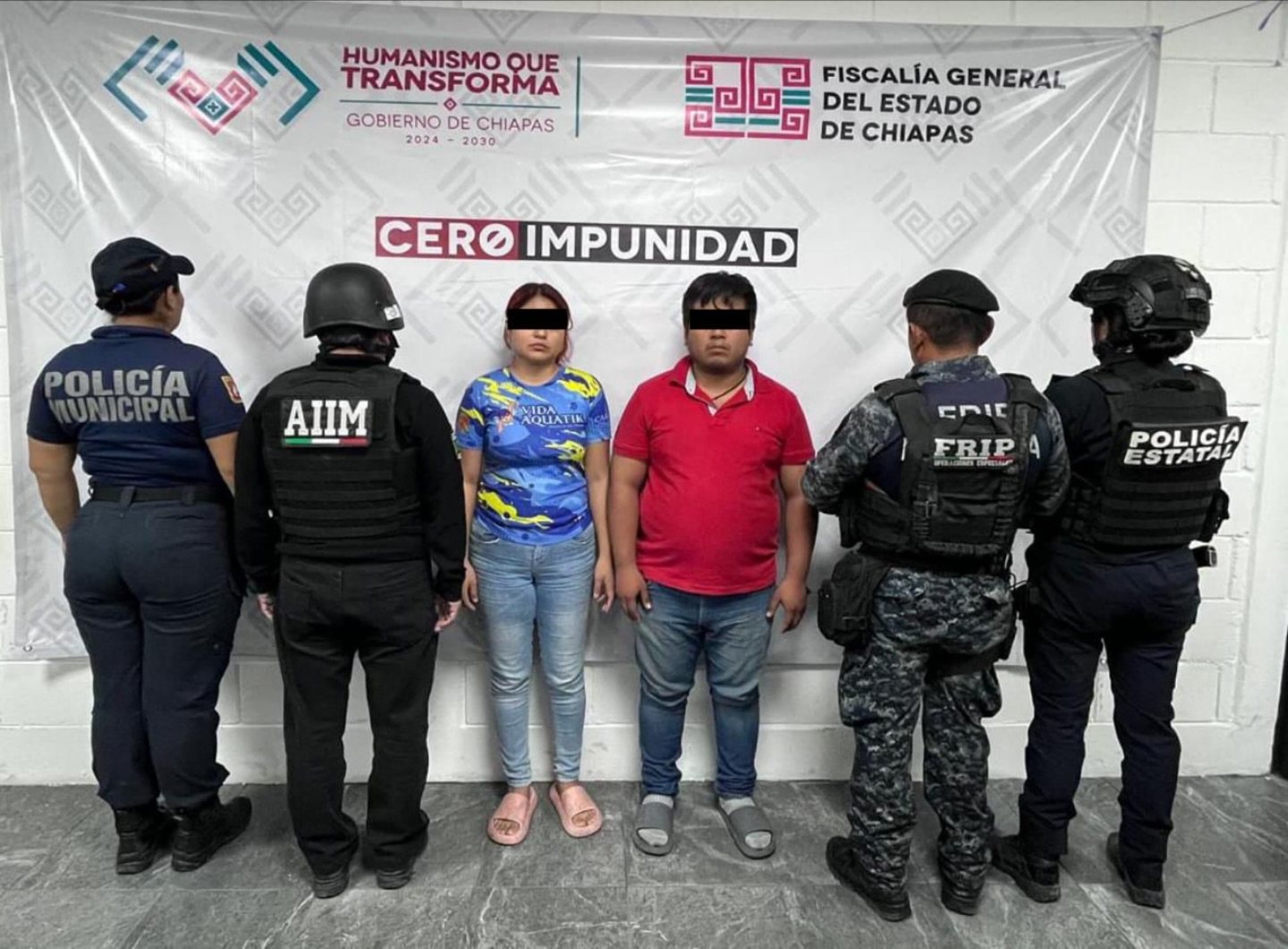 SSP y FGE detienen a dos personas por violencia familiar agravada en perjuicio de una menor de edad.
