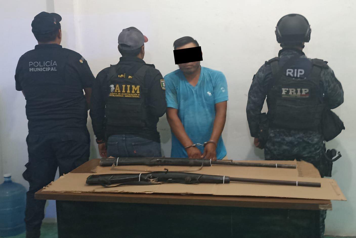 SSP y FGE detienen en flagrancia a masculino por el posible delito de homicidio en grado de tentativa en Suchiapa.
