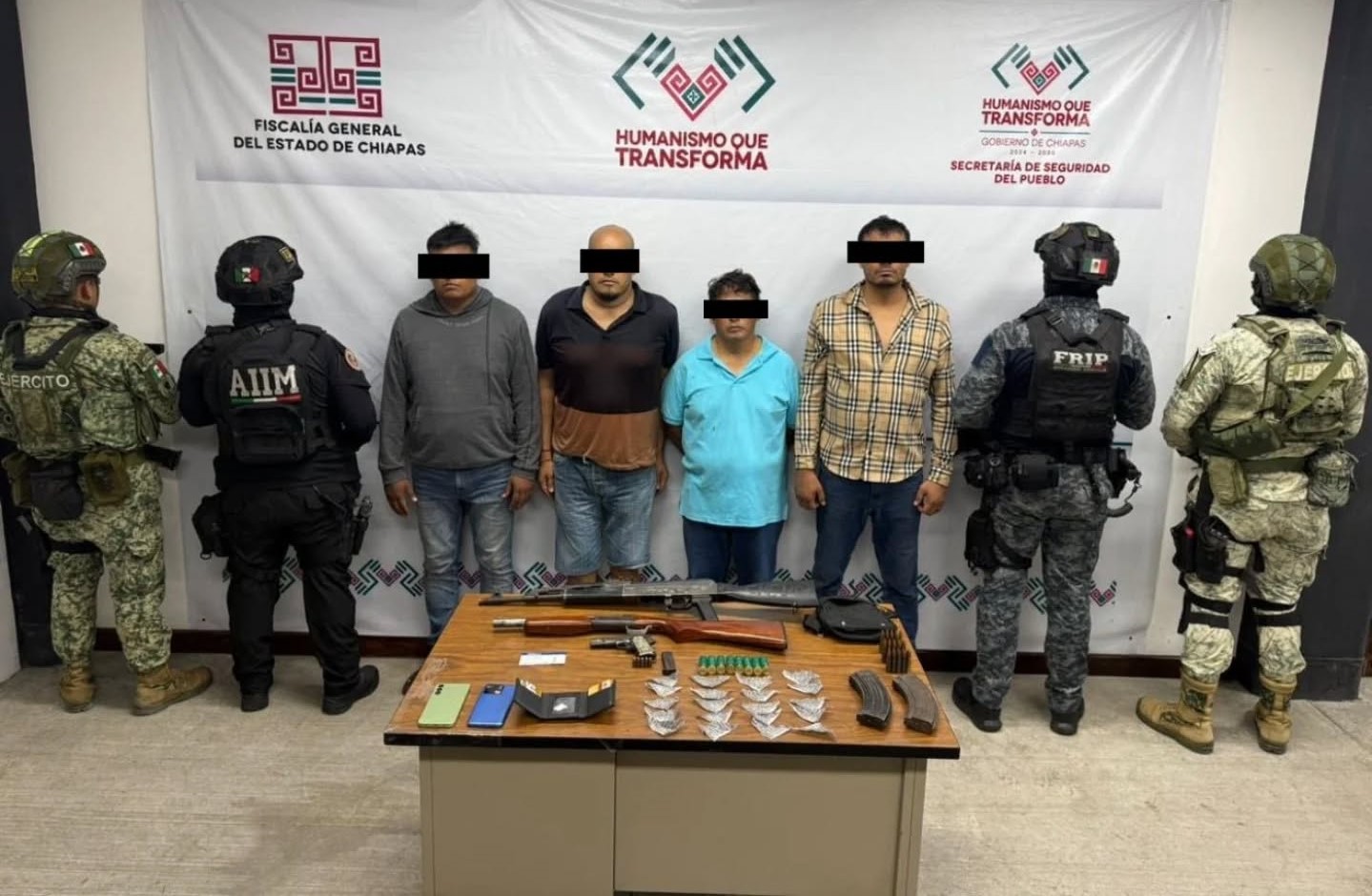 En operativo interinstitucional detienen a presuntos integrantes de célula delictiva en Ocozocoautla.