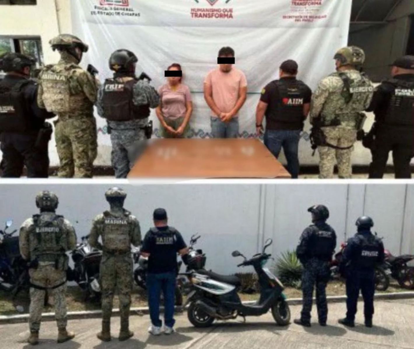 En operativo interinstitucional detienen a dos personas en Tapachula con presuntos narcóticos