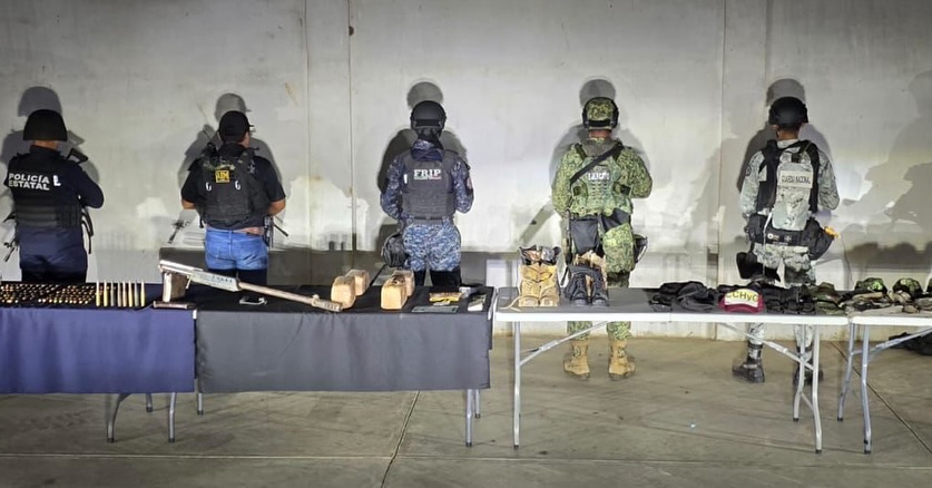 En operativo interinstitucional aseguran armas, municiones y vehículos presuntamente de la delincuencia organizada