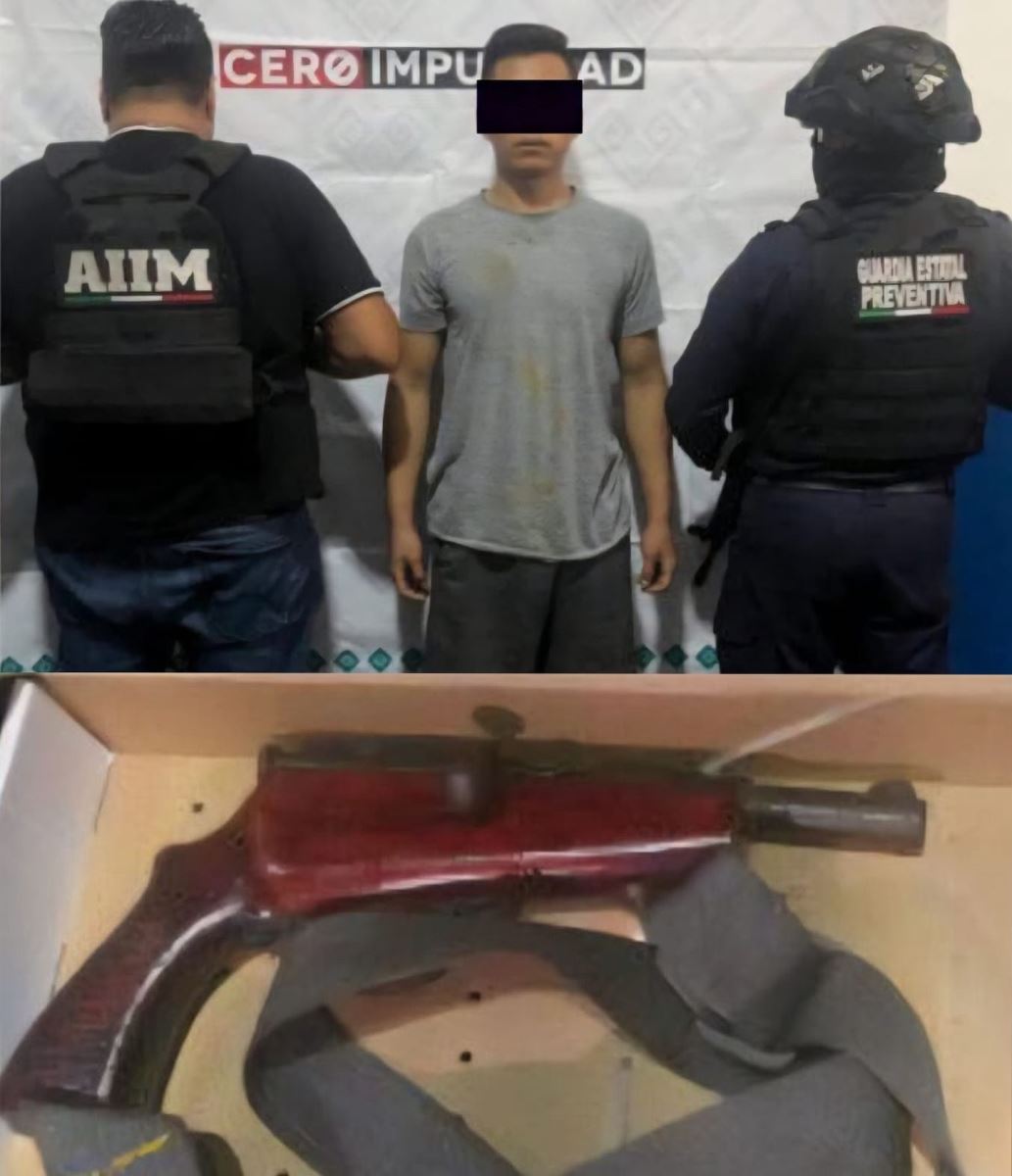 En operativo de seguridad detienen a masculino por el probable delito de robo ejecutado con violencia agravada.
