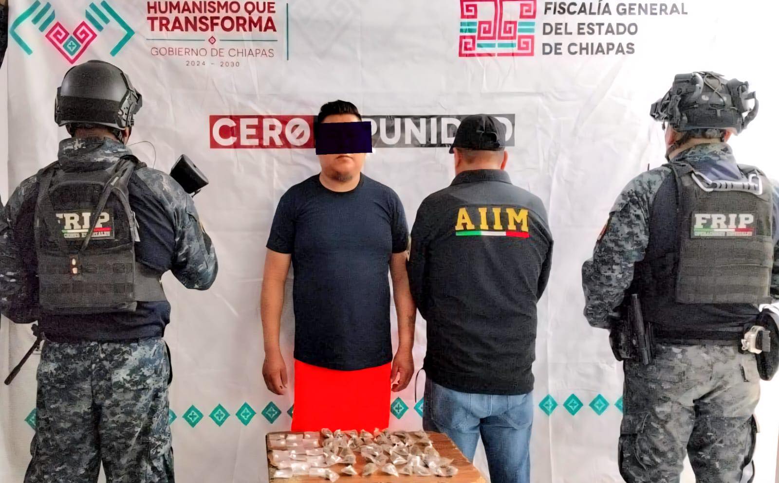 En operativo de seguridad detienen a masculino con presuntos narcóticos en Yajalón.