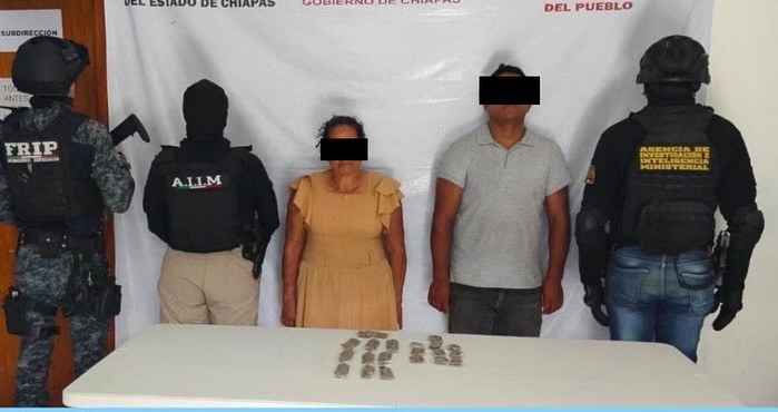 En operativo interinstitucional detienen a personas con marihuana en Chiapas.