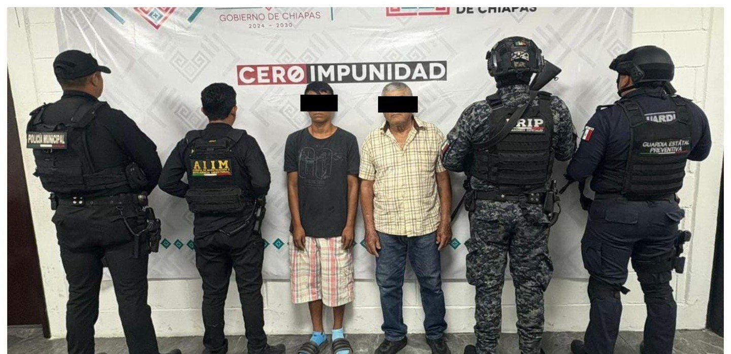 En operativo interinstitucional detienen a dos personas por posesión de presuntos narcóticos en Tuxtla Gutiérrez.