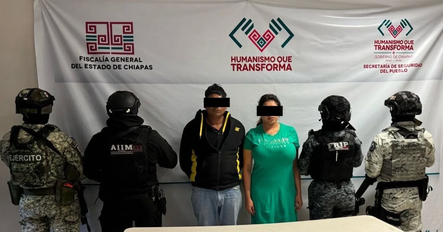 En operativo interinstitucional detienen a dos personas con presuntos narcóticos en Cintalapa de Figueroa. 