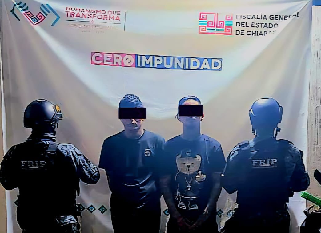En operativo de seguridad detienen a dos masculinos en posesión de narcóticos en Tapachula.