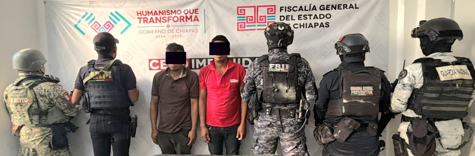 En operativo interinstitucional detienen a dos masculinos en posesion de narcóticos en Villaflores.