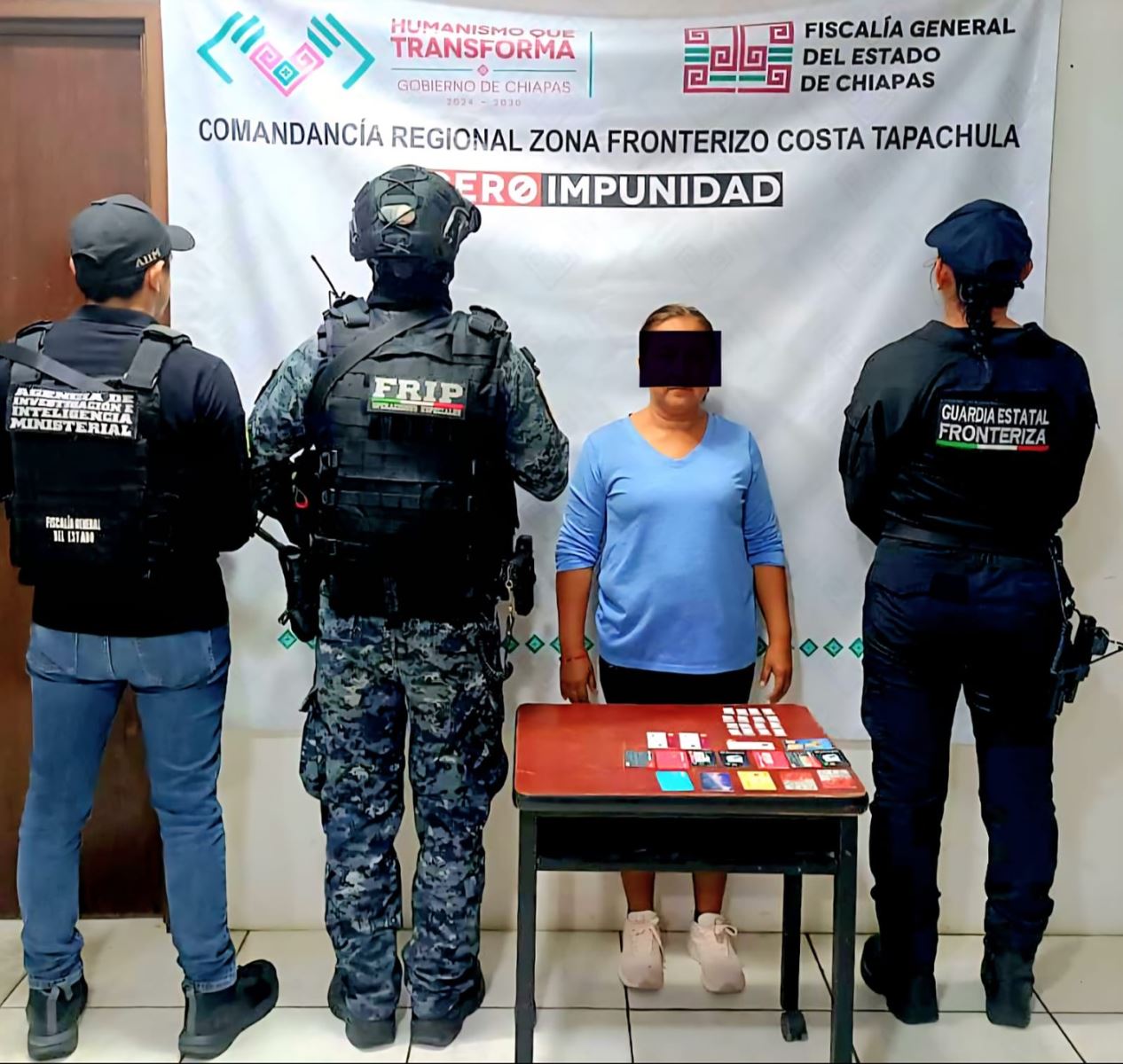 En operativo interinstitucional detienen a dos personas en posesión de narcóticos en Tapachula.