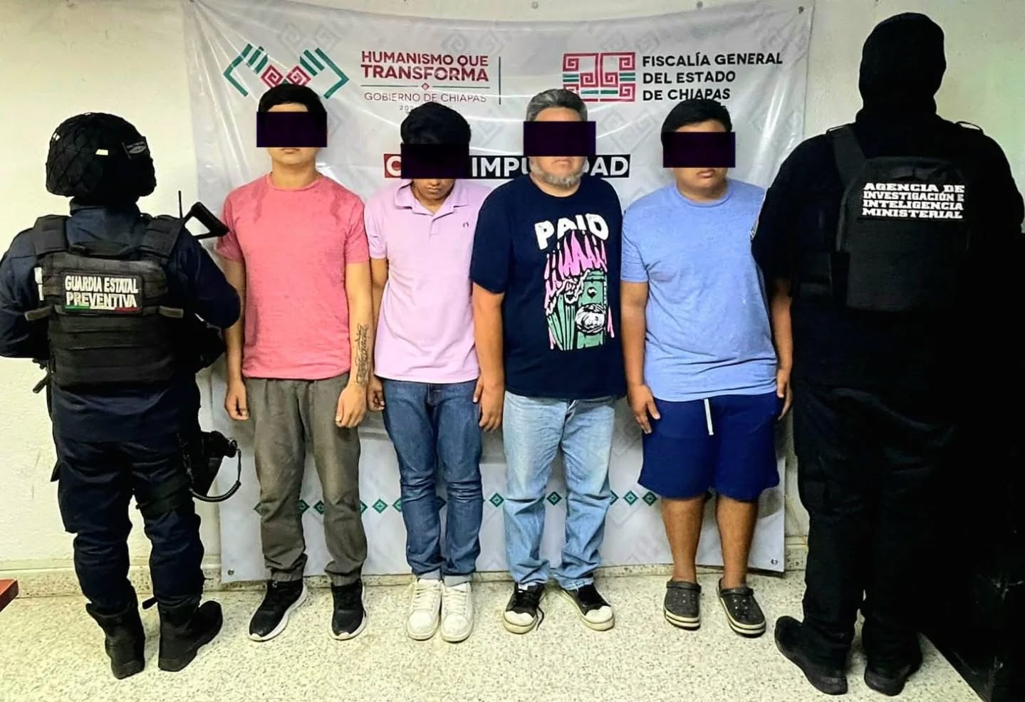 En colaboración interinstitucional, detienen a cuatro presuntos responsables del delito de homicidio calificado