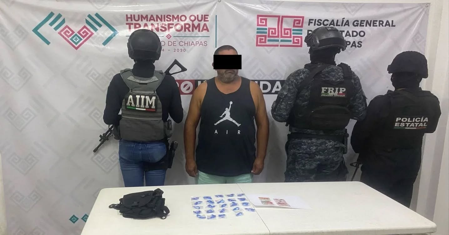 En operativo interinstitucional detienen a masculino con presuntos narcóticos en San Pedro Buenavista.