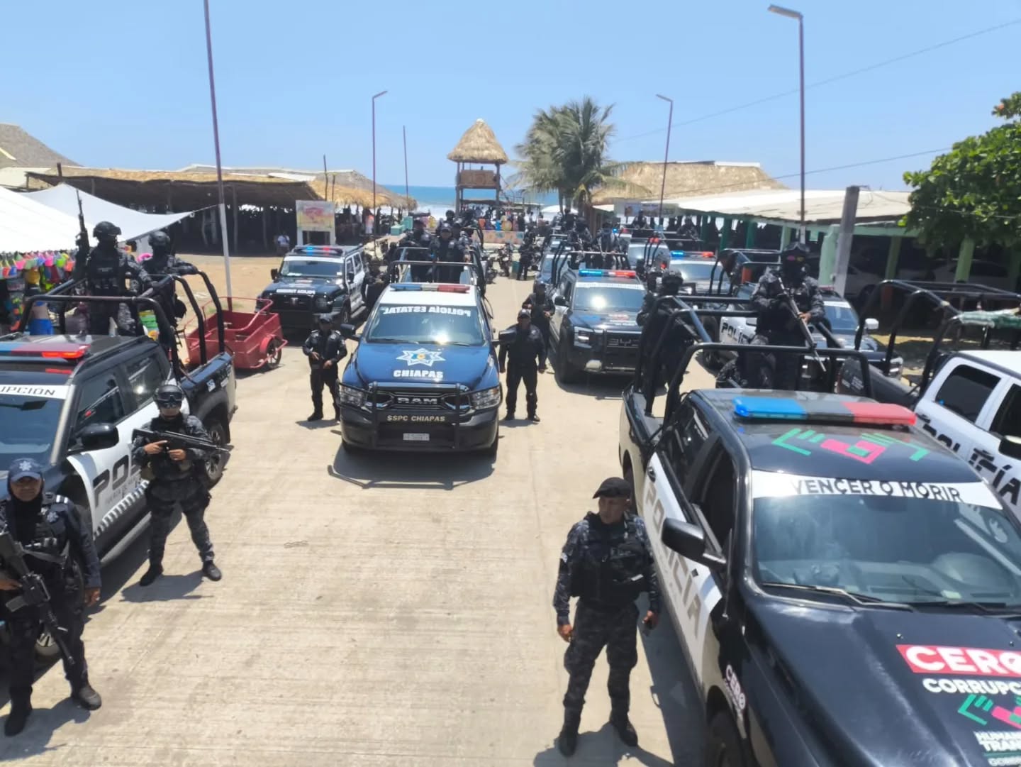 SSP desplaza estado de fuerza en Tonalá para brindar Vacaciones Seguras en Semana Santa 2025.