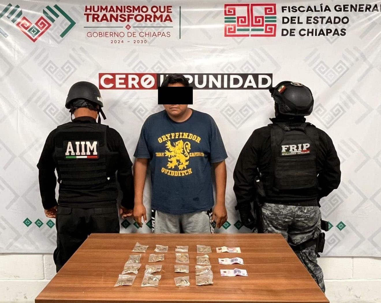 SSP y FGE detienen a masculino con marihuana en Tuxtla Gutiérrez
