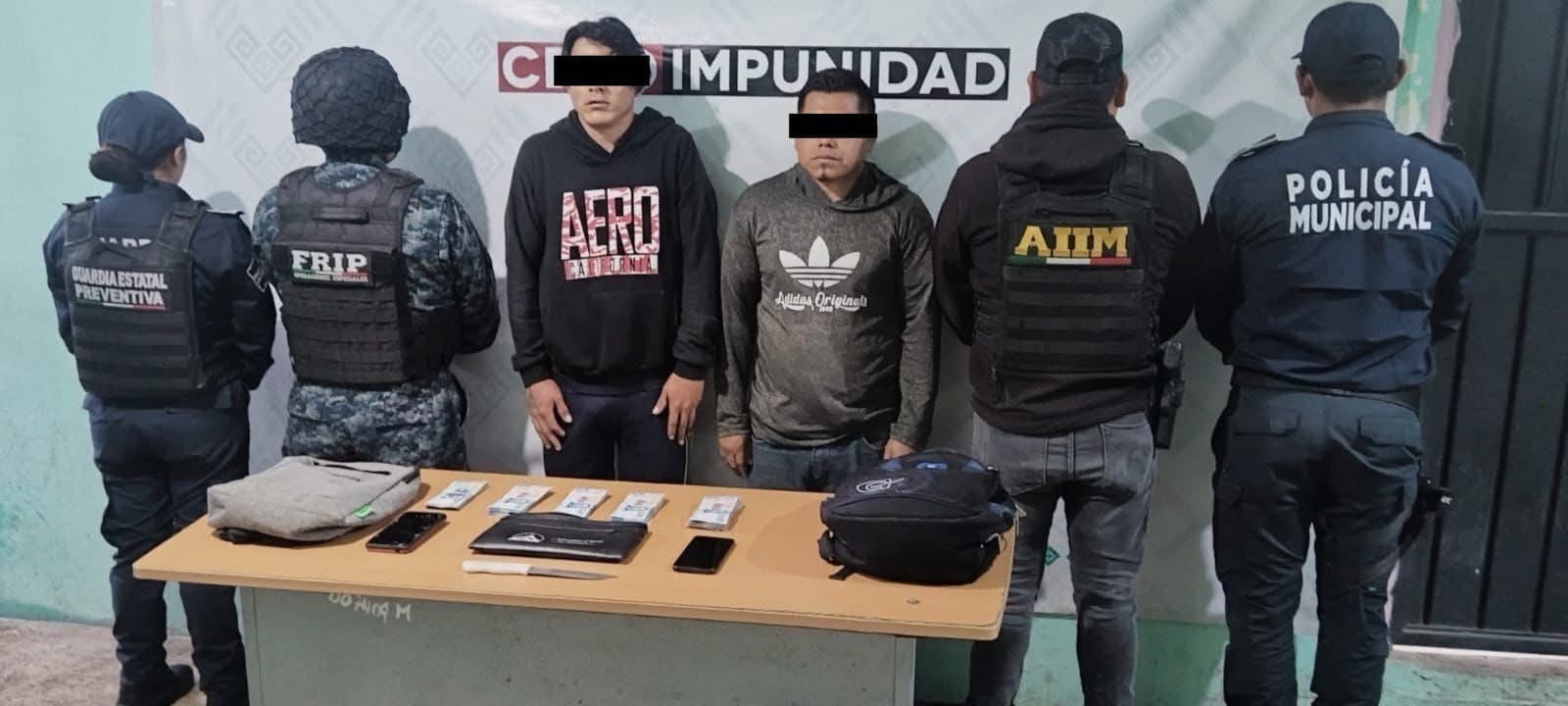 Operativo interinstitucional detiene a dos personas por presunto robo con violencia agravada
